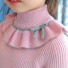 Dievčenské sveter s golierikom L595 ružová