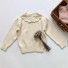Dievčenské sveter s golierikom L601 krémová