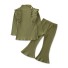 Dievčenské tričko a nohavice L1547 armádny zelená
