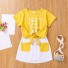 Dievčenské tričko a sukňa L1456 žltá
