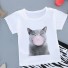 Dievčenské tričko s mačkou B