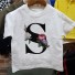 Dievčenské tričko s písmenom B1428 S