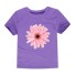 Dievčenské tričko s potlačou kvety J3489 fialová