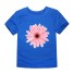 Dievčenské tričko s potlačou kvety J3489 modrá