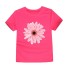 Dievčenské tričko s potlačou kvety J3489 ružová
