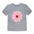 Dievčenské tričko s potlačou kvety J3489 sivá