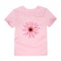 Dievčenské tričko s potlačou kvety J3489 svetlo ružová