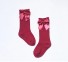 Dievčenské vysoké ponožky s mašľou J891 červená