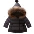 Dievčenské zimné kabátik s kapucňou J1907 čierna