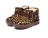 Dievčenské zimné topánky s leopardím vzorom tmavo hnedá