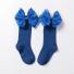 Dívčí dlouhé ponožky s mašlí modrá