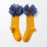 Dívčí dlouhé ponožky s mašlí žlutá