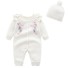 Dívčí kojenecký overal s čepicí T2572 bílá