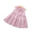 Dívčí kostkované šaty N366 růžová