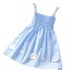 Dívčí kostkované šaty N87 světle modrá