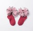 Dívčí kotníkové ponožky s mašlí červená