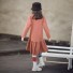 Dívčí rolákové šaty cihlová
