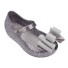 Dívčí sandály s mašlí stříbrná