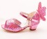 Dívčí sandály s podpatkem růžová