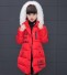 Dívčí zimní bunda s kožíškem J1290 červená