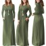 Dlhé šaty s rukávmi armádny zelená