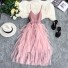 Dlhé šaty s tylovou sukňou ružová