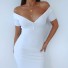Dlouhé dámské elastické šaty bílá