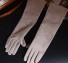 Dlouhé dámské kožené rukavice béžova