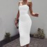 Dlouhé dámské šaty na ramínka bílá
