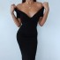 Długa elastyczna sukienka damska czarny