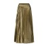 Długa plisowana błyszcząca spódnica damska złoto