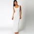 Długa sukienka damska A2492 biały