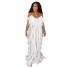 Długa sukienka damska P466 biały
