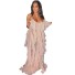 Długa sukienka damska P466 różowy
