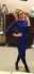 Długa sukienka damska z guzikami J2813 niebieski