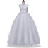 Długa sukienka dziewczęca J3040 biały