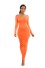 Długa sukienka stretch pomarańczowy