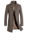 Długi elegancki płaszcz męski J977 brązowy