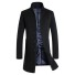 Długi elegancki płaszcz męski J977 czarny