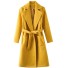 Długi płaszcz damski do wiązania żółty