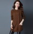 Długi sweter damski z kieszeniami brązowy