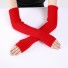 Długie damskie rękawiczki bez palców czerwony