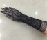 Długie rękawiczki damskie z pajęczyną czarny