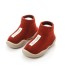 Dojčenské ponožky s gumovou podrážkou červená