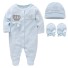 Dojčenský overal s čiapkou a rukavicami T2592 svetlo modrá