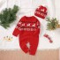 Dojčenský overal s vianočným motívom T2621 červená