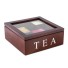 Drevená krabička na čajové vrecúška tmavo hnedá