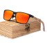 Drewniane okulary przeciwsłoneczne męskie E2043 czerwony