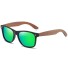 Drewniane okulary przeciwsłoneczne męskie E2158 zielony
