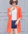 Durchsichtiger Damen-Cardigan orange